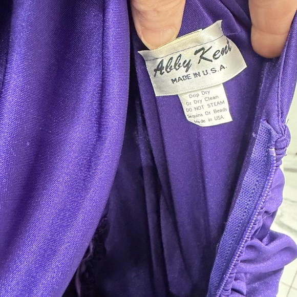 Vintage Abby Kent Elegant Purple Hooded Dress. - Picture 7 of 11